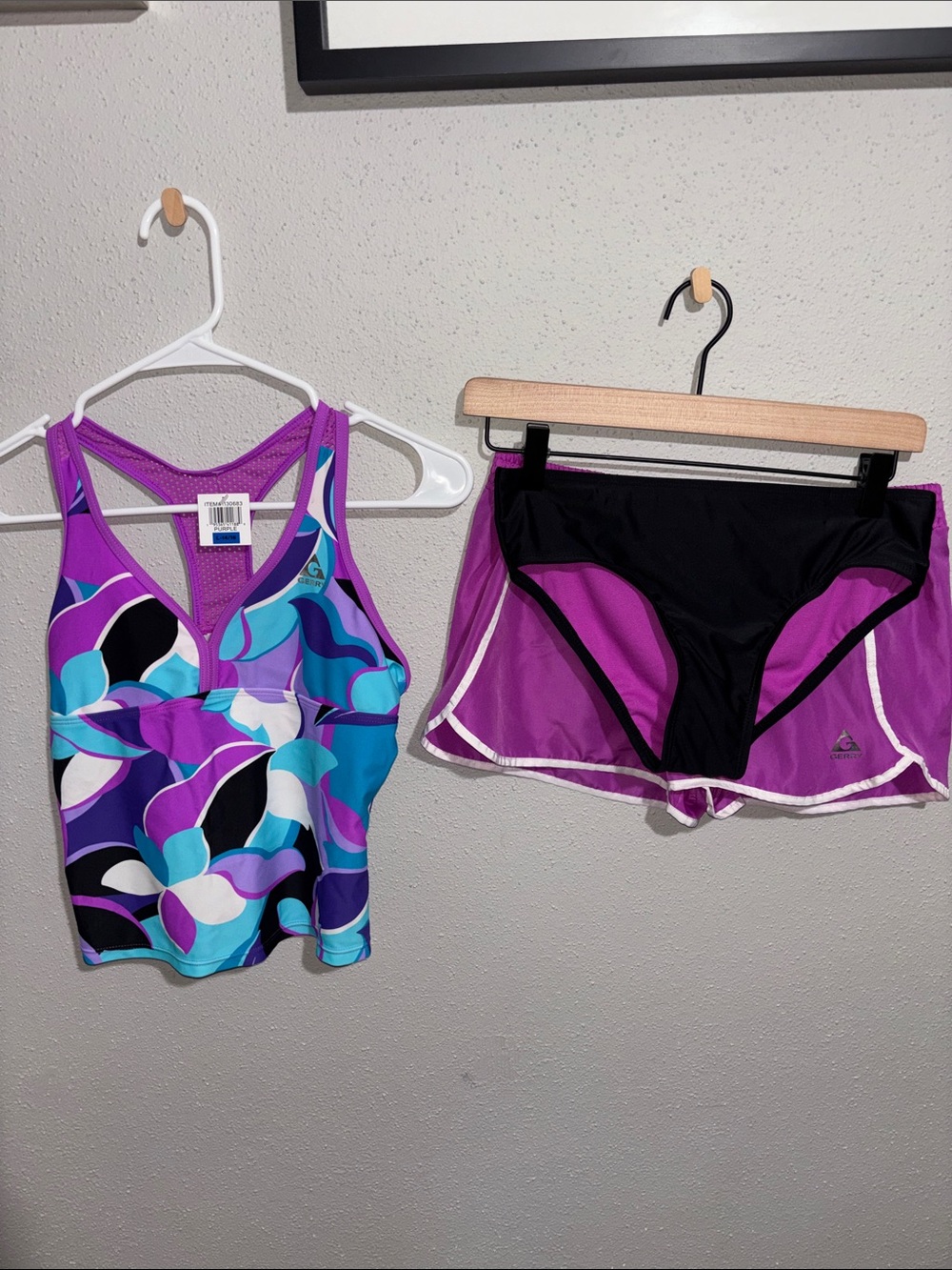 Gerry - NWT - Tankini Set with Purple Swim Shorts (Large 14/16)